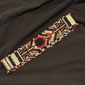 Anthropologie Beaded Belt with Geometric Pattern